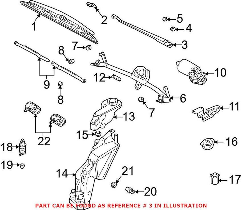 Audi Windshield Wiper Arm - Passenger Side 8E1955408C